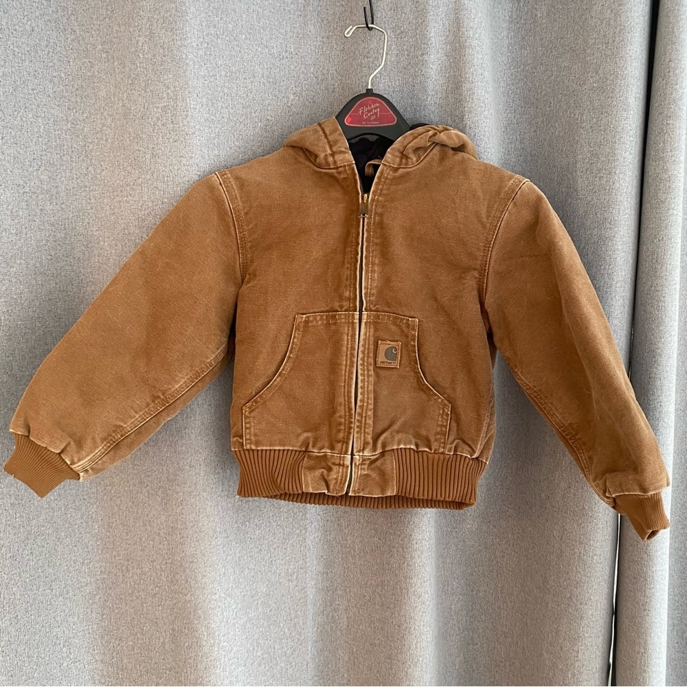 Carhartt Kids Brown‎ Hooded Jacket sz Small (6/7)
